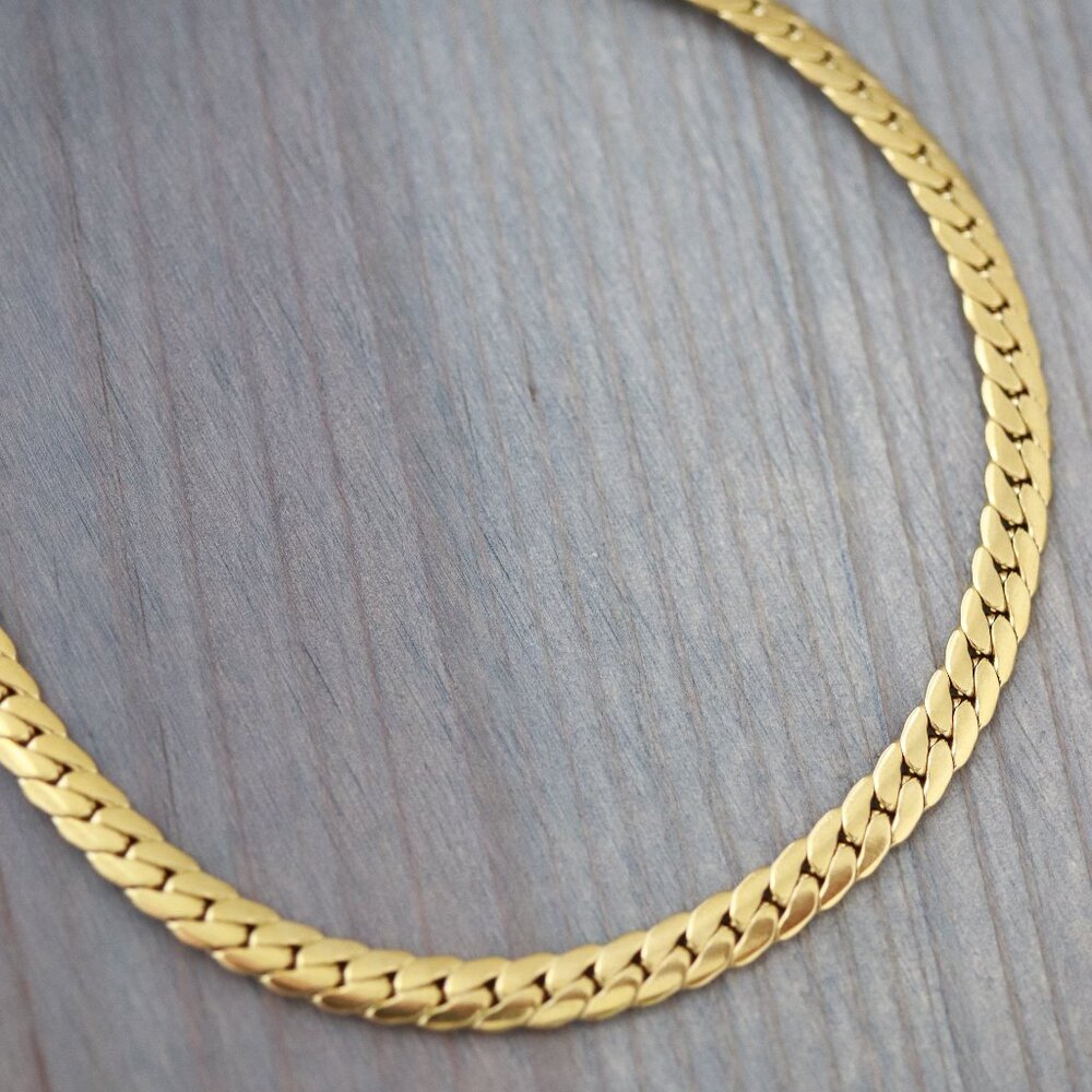 5mm Cuban Curb Chain Necklace 18k Gold Plated Stainless Steel